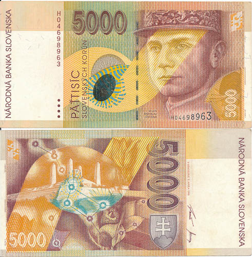 5000 Koruna 1995 H - front