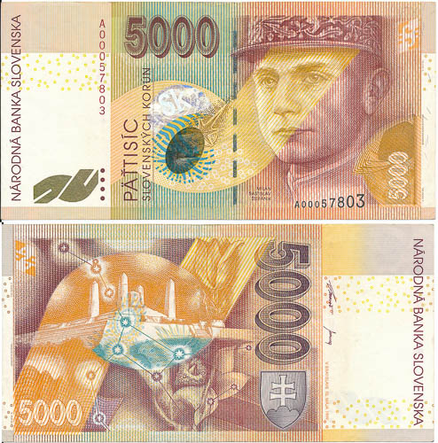 5000 Koruna 1999 A - front