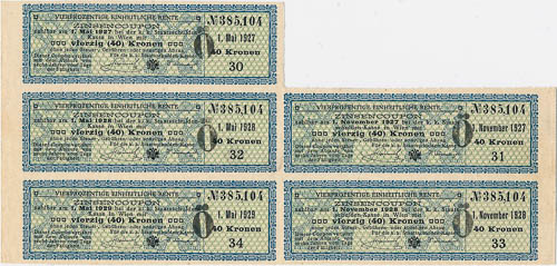 Coupons 40 Korona (sheet 4 pcs) - front