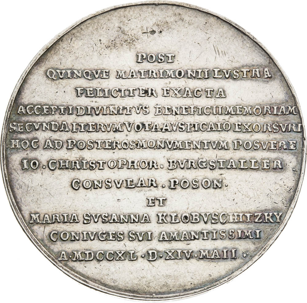 Silver medal 1740 - back