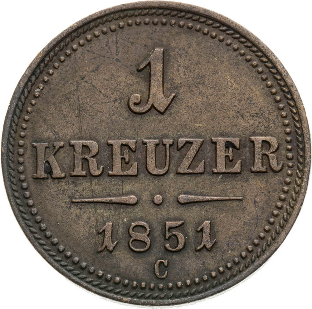 Kreutzer 1851 - back