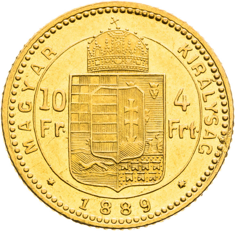 4 Forint 1889 - back
