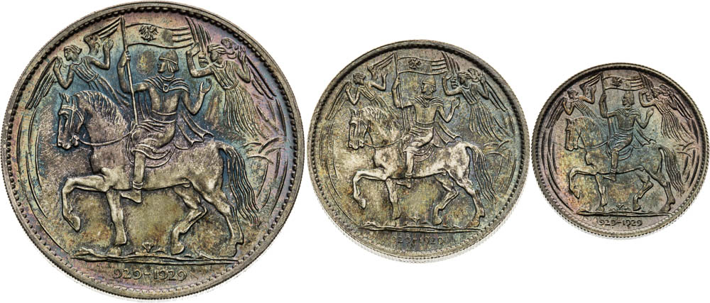 Set of silver and AE medals 1929/1973 (3+3 pcs) - front