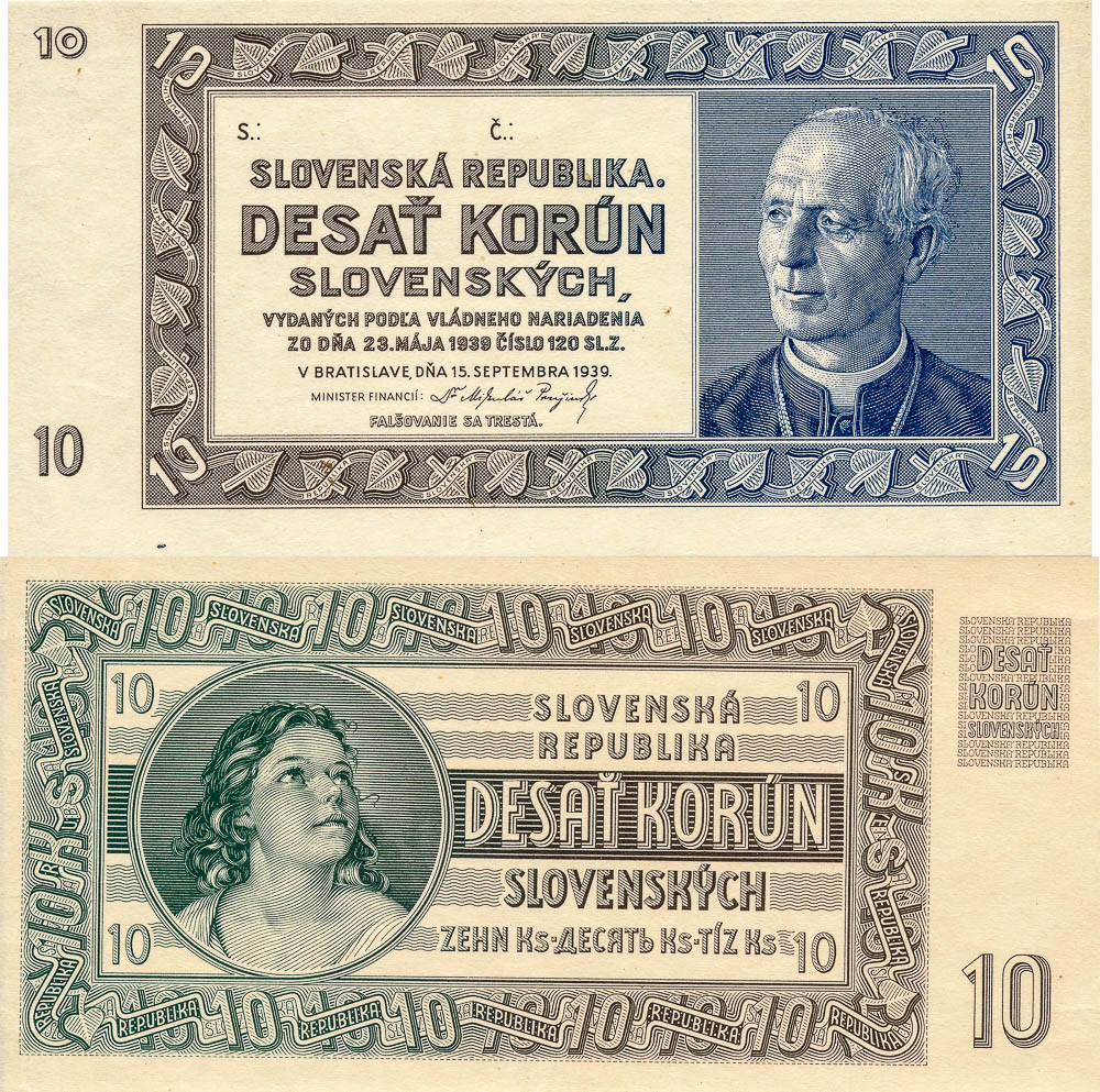 10 Koruna 1939 (2 pcs) - front