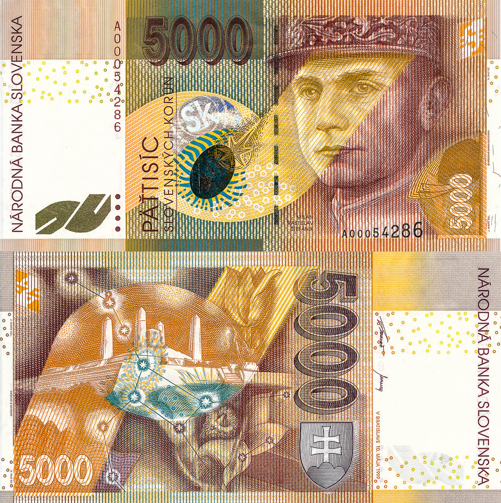 5000 Koruna 1999 A - back