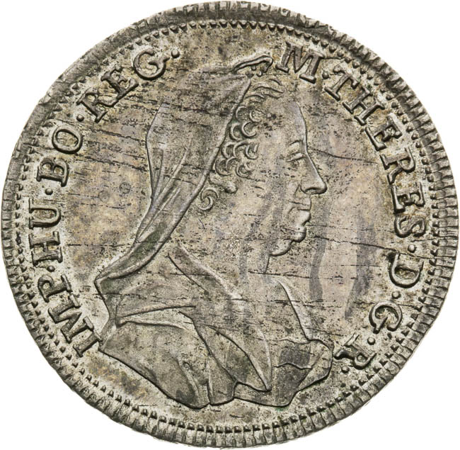 Stříbrný žeton 1767 - averz