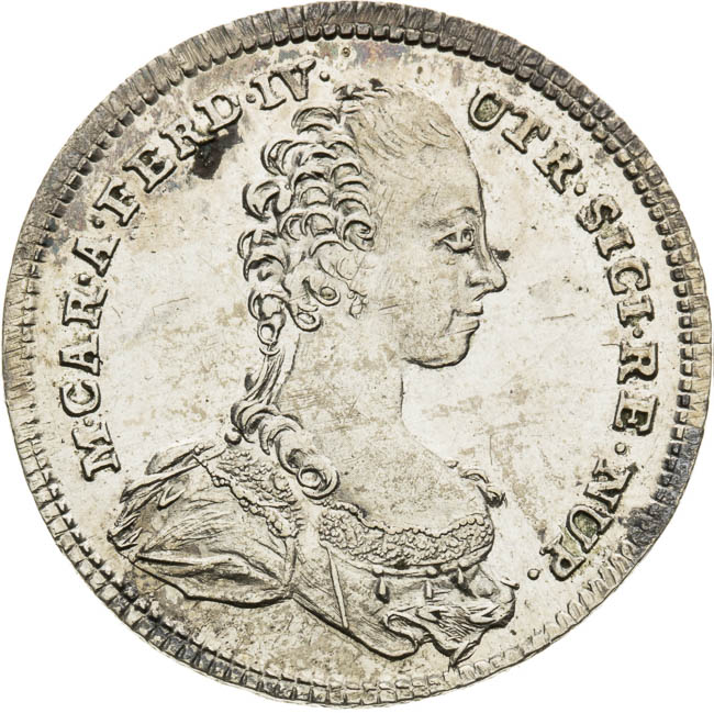 Stříbrný žeton 1768 - averz