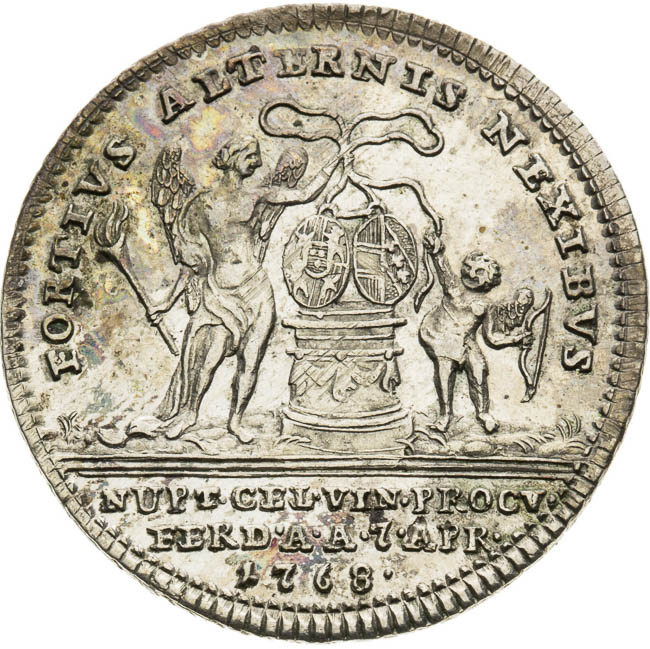 Stříbrný žeton 1768 - reverz