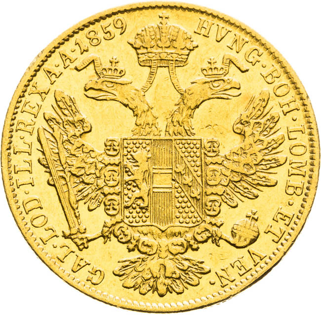 Dukát 1859 - reverz