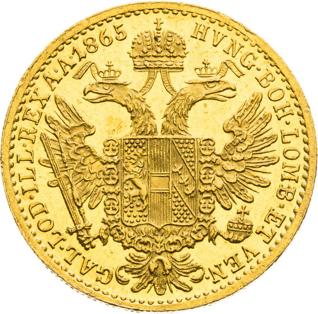 Dukát 1865 - reverz