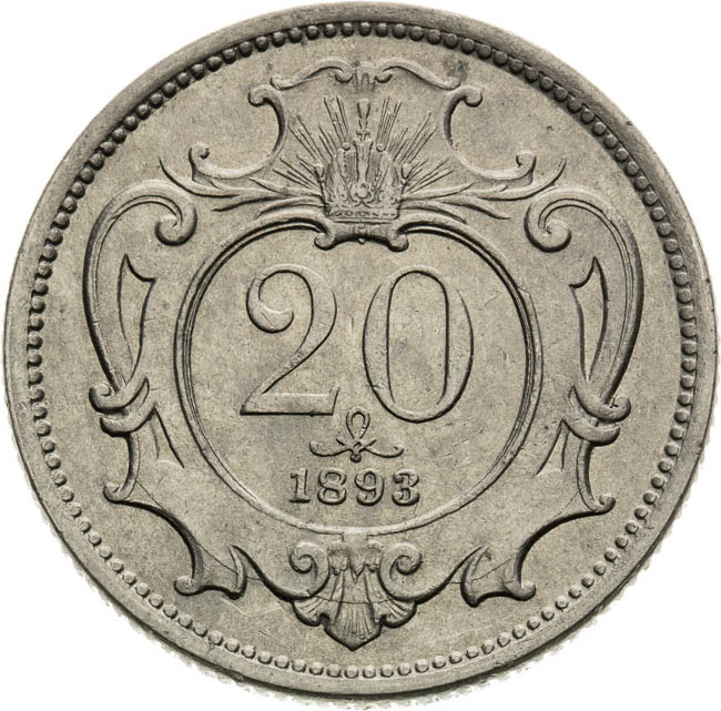 20 Halier 1893 - reverz