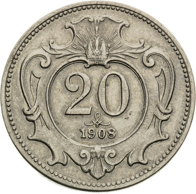 20 Halier 1908 - reverz
