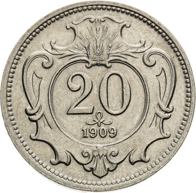20 Halier 1909 - reverz