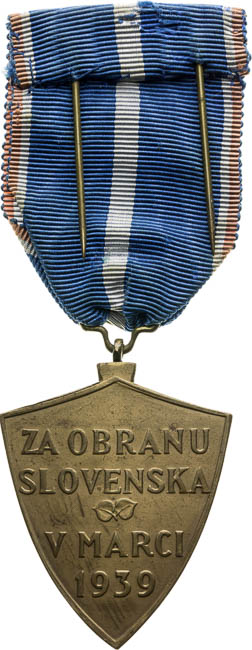 Medaila Za obranu Slovenska 1939 - reverz