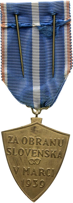 Medaila Za obranu Slovenska 1939 - reverz