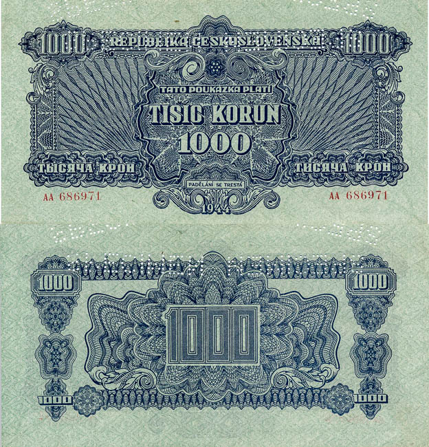 1000 K 1944 (perforovaná) - averz