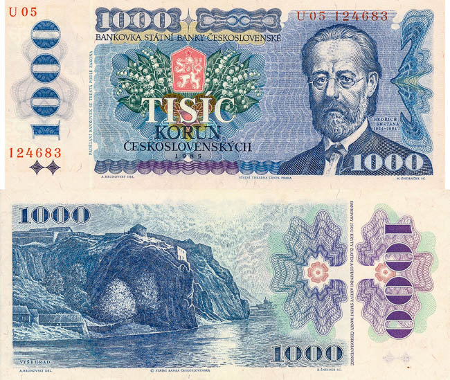 1000 Kčs 1985 - averz