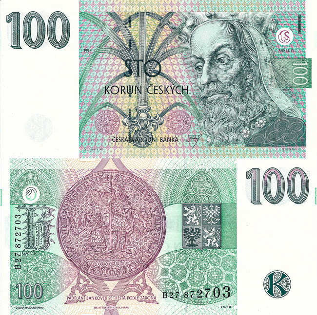 100 Kč 1995 - averz