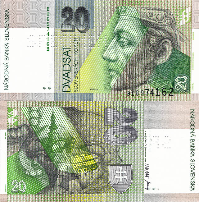 20 Sk 1993 B (bankovní vzor) - averz