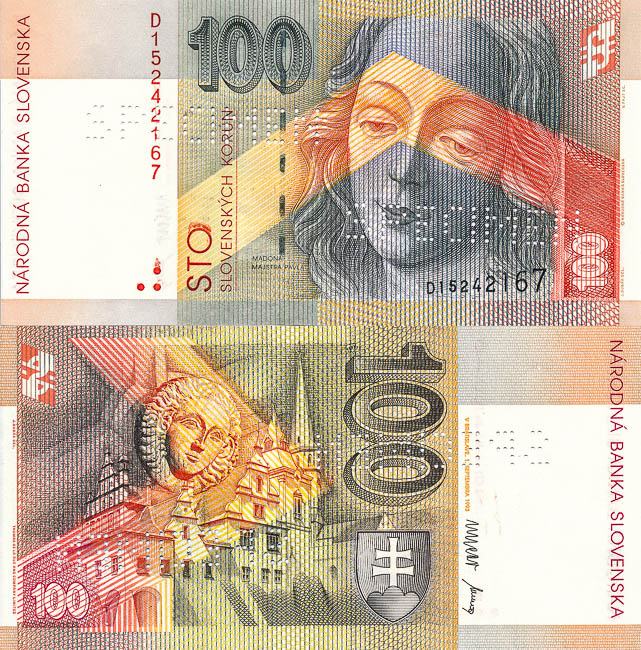 100 Sk 1993 D (bankovní vzor) - averz