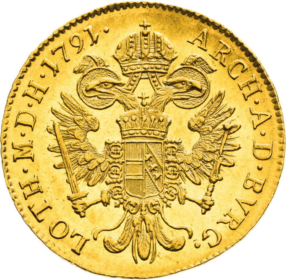 Dukát 1791 - reverz