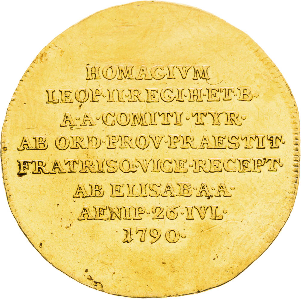 Zlatý žetón 1790 - averz