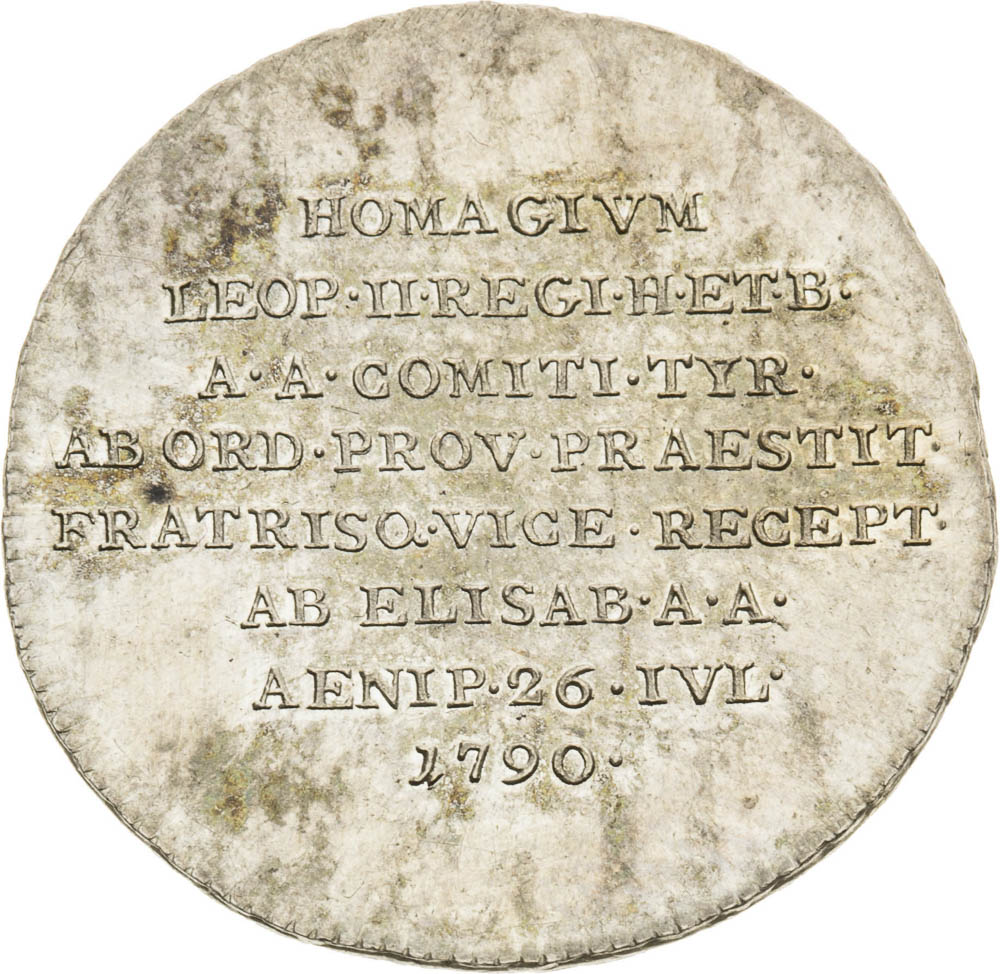 Strieborný žetón 1790 - averz
