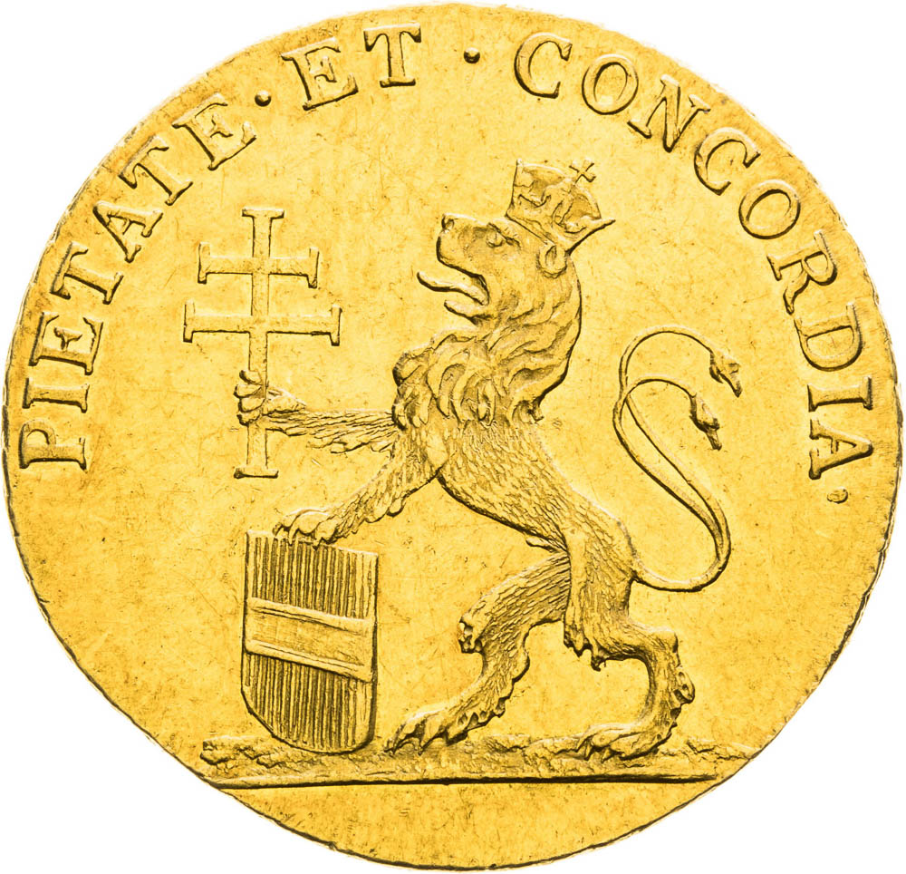 Gold Token 1790 (1 1/4 Ducats) - back