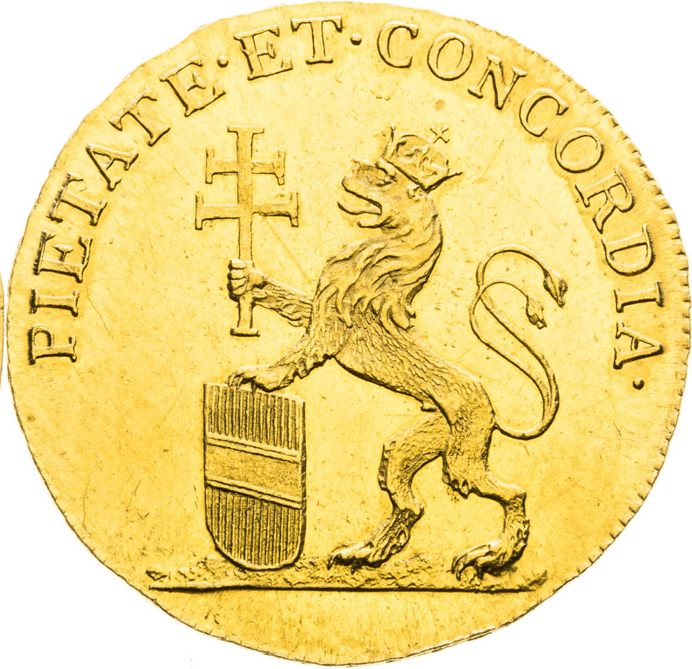 Gold Token 1790 (3/4 Ducat) - back