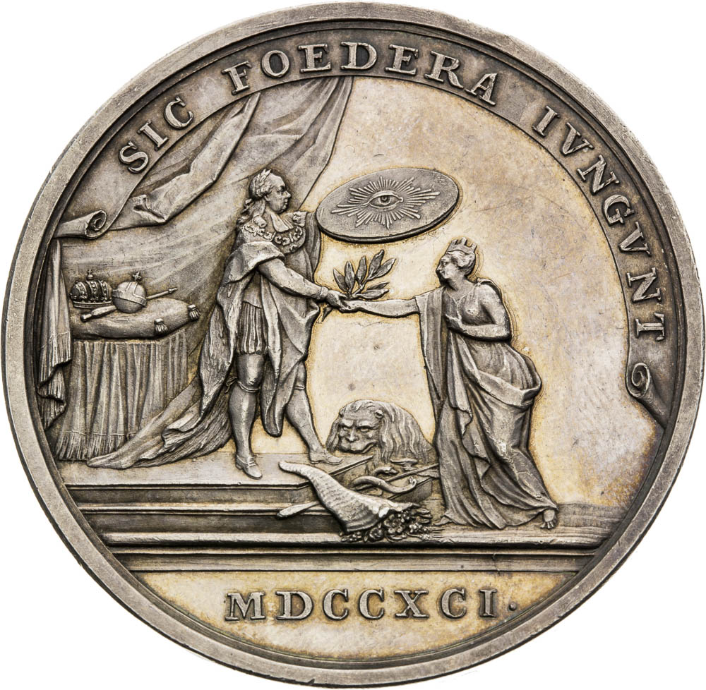 Strieborná medaila 1791 - reverz
