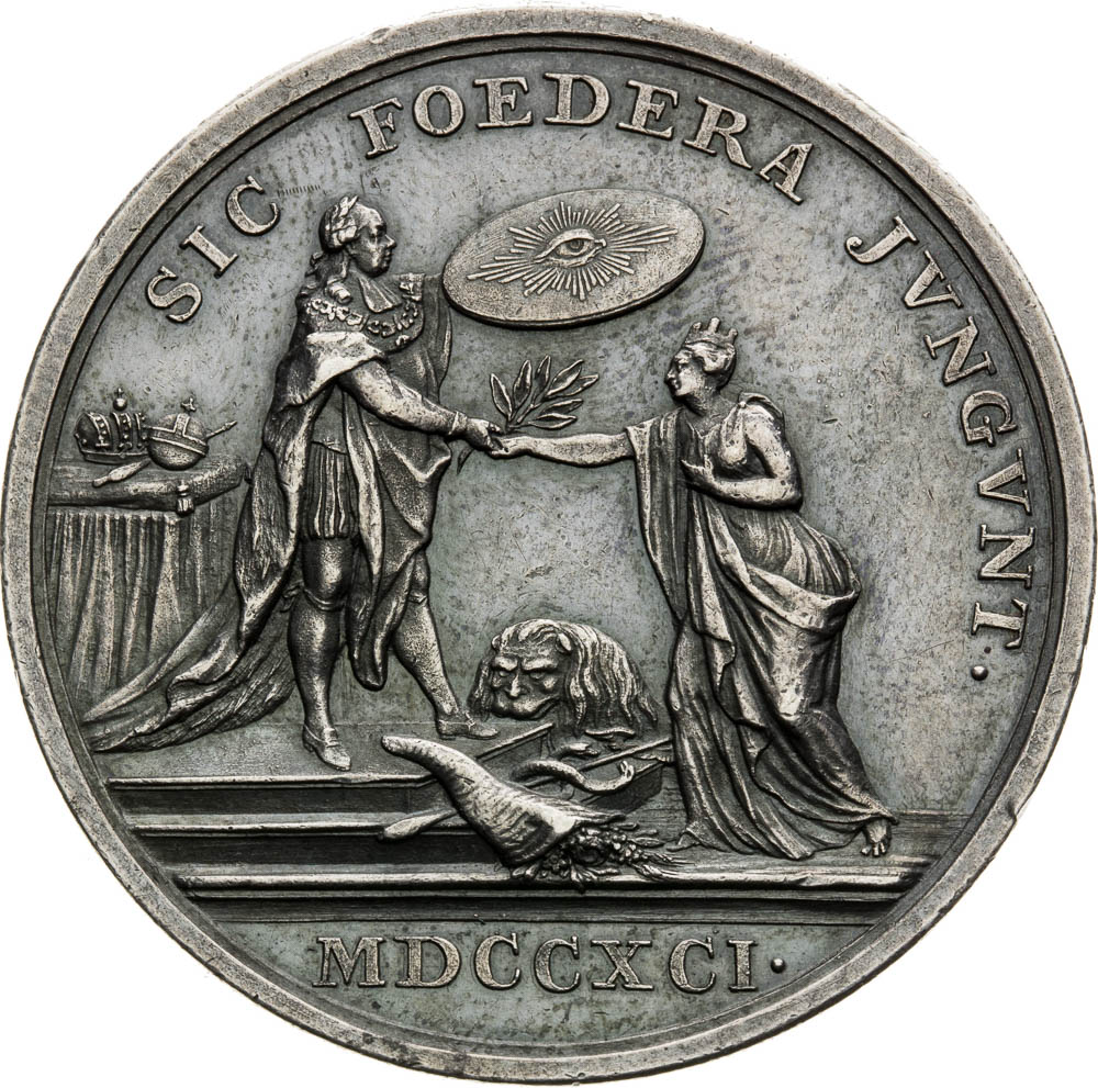 Strieborná medaila 1791 - reverz