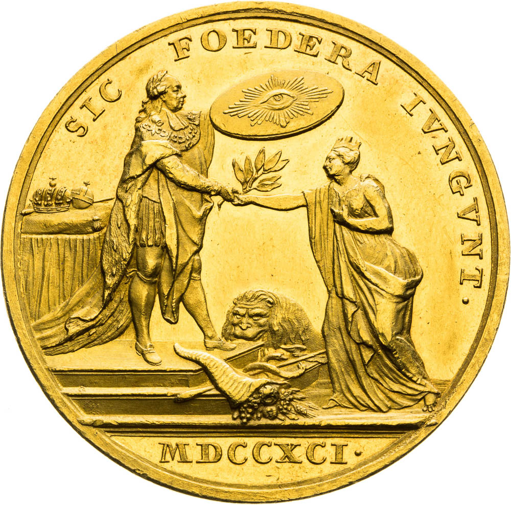 Zlatá medaila  1791 (6 1/2 Dukát) - reverz