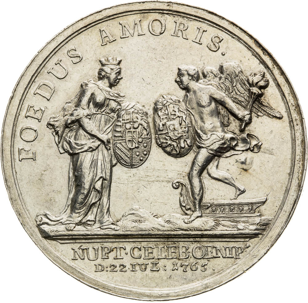 Stříbrná medaile 1765 - revers
