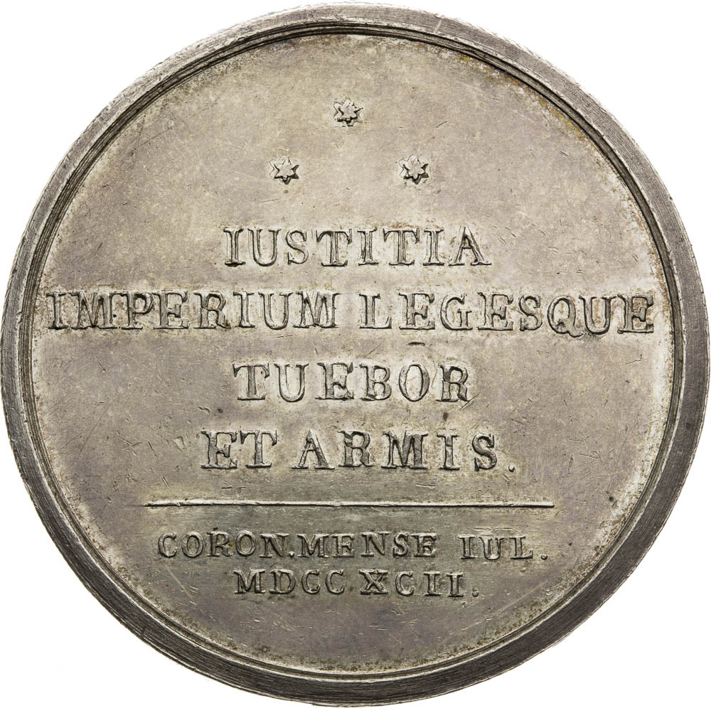 Silver Medal 1792 - back