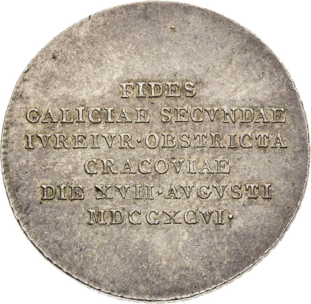 Stříbrný žeton 1796 - revers