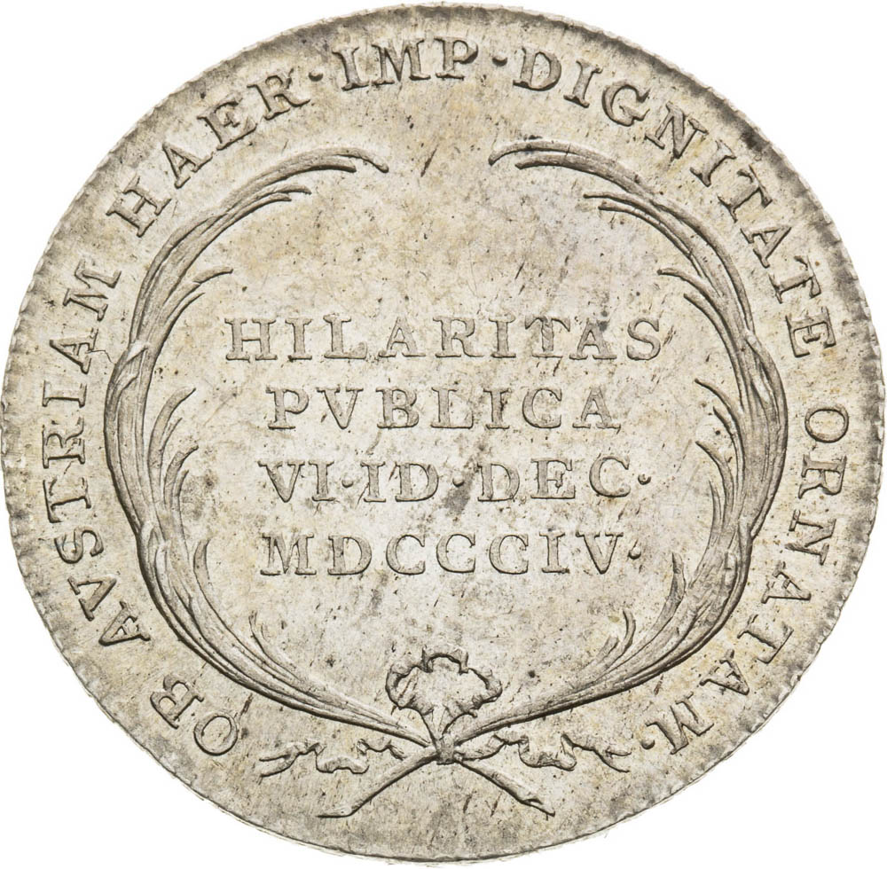 Stříbrný žeton 1804 - revers