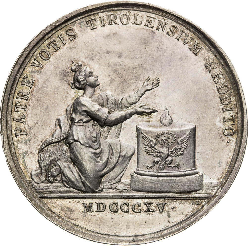 Stříbrná medaile 1815 - revers