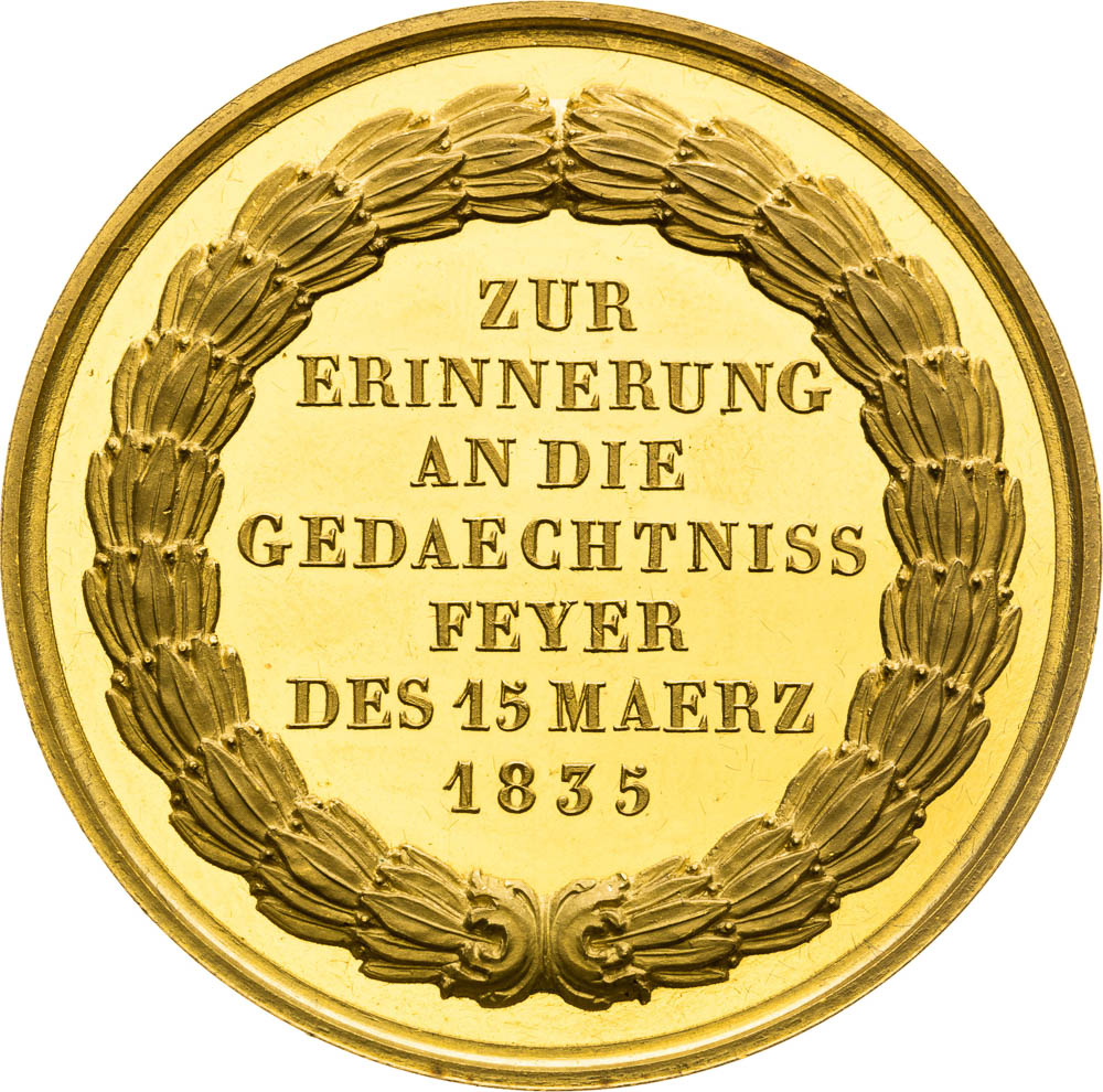 Zlatá medaile 1835 (20 Dukát) - revers