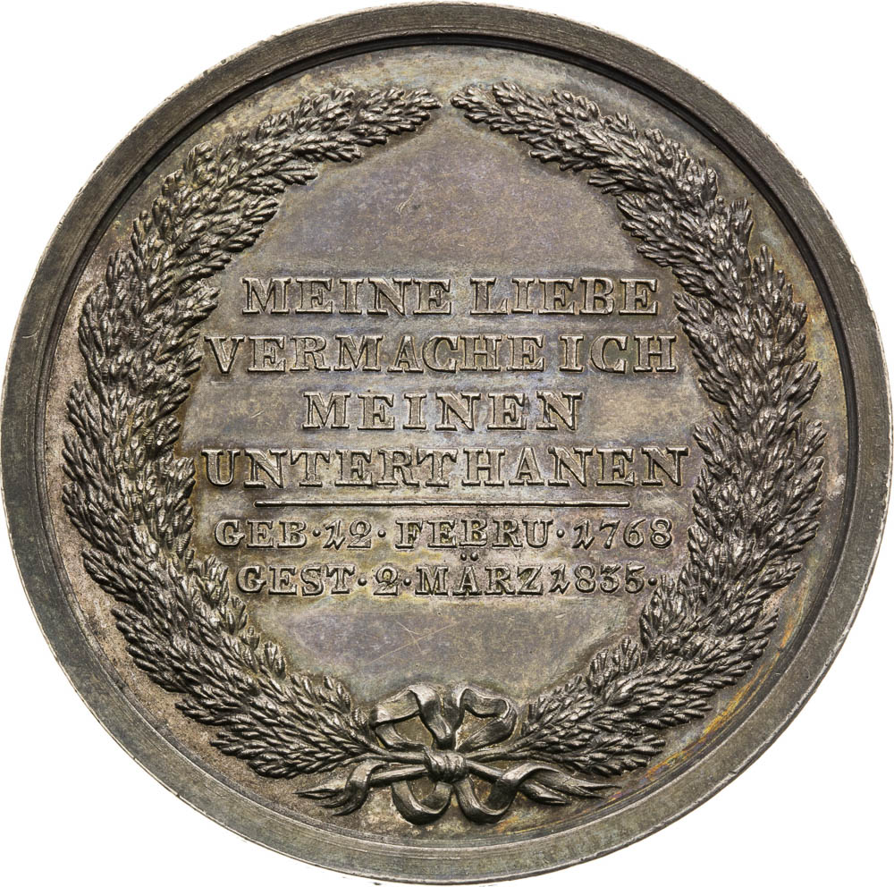Stříbrná medaile 1835 - revers