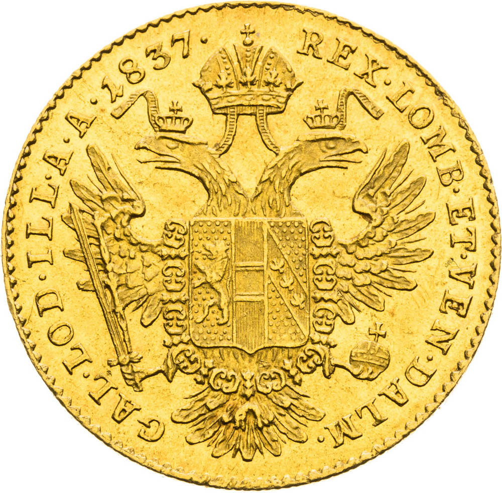 Dukát 1837 - revers