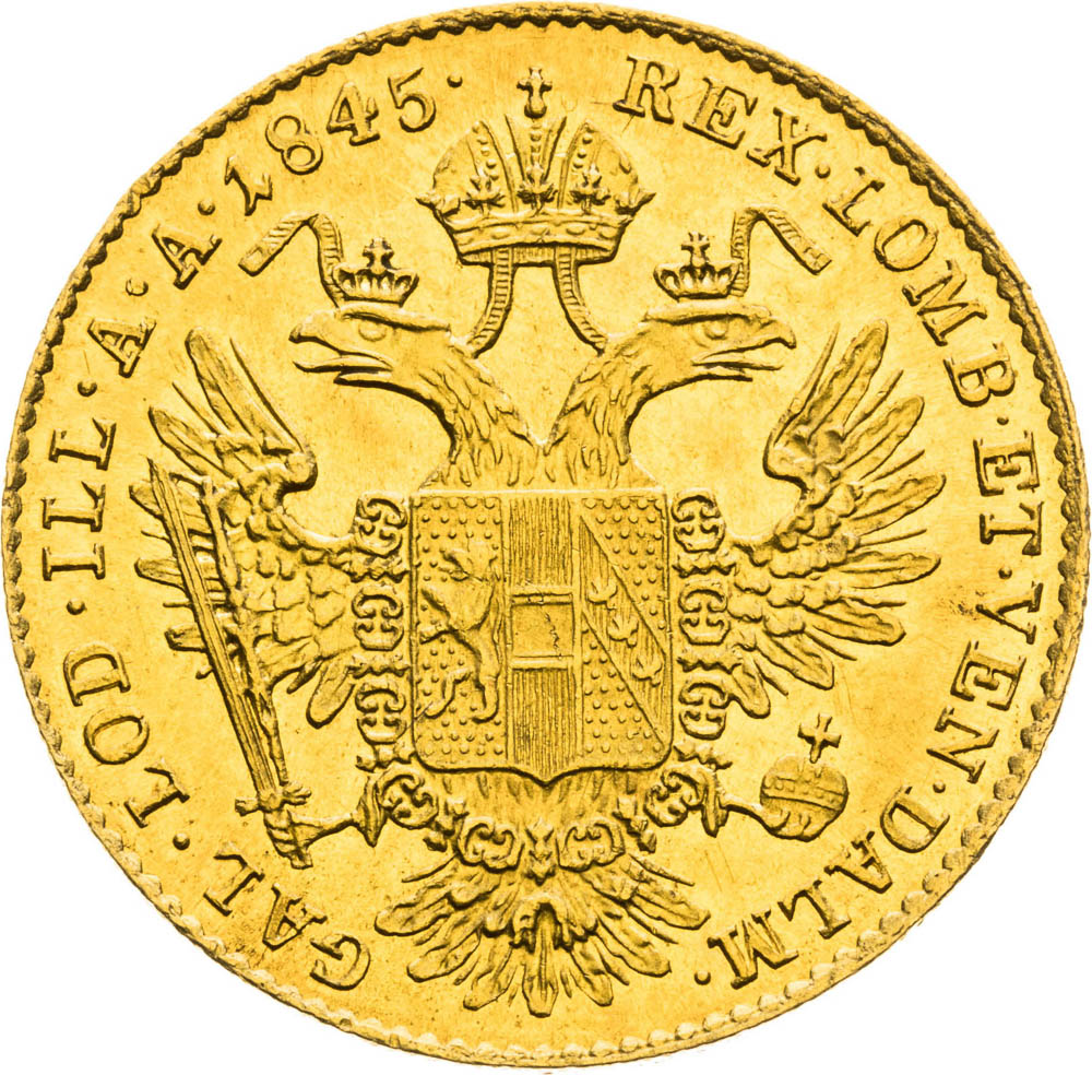 Dukát 1845 - revers