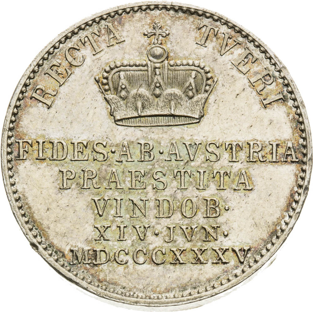 Stříbrný žeton 1835 - revers