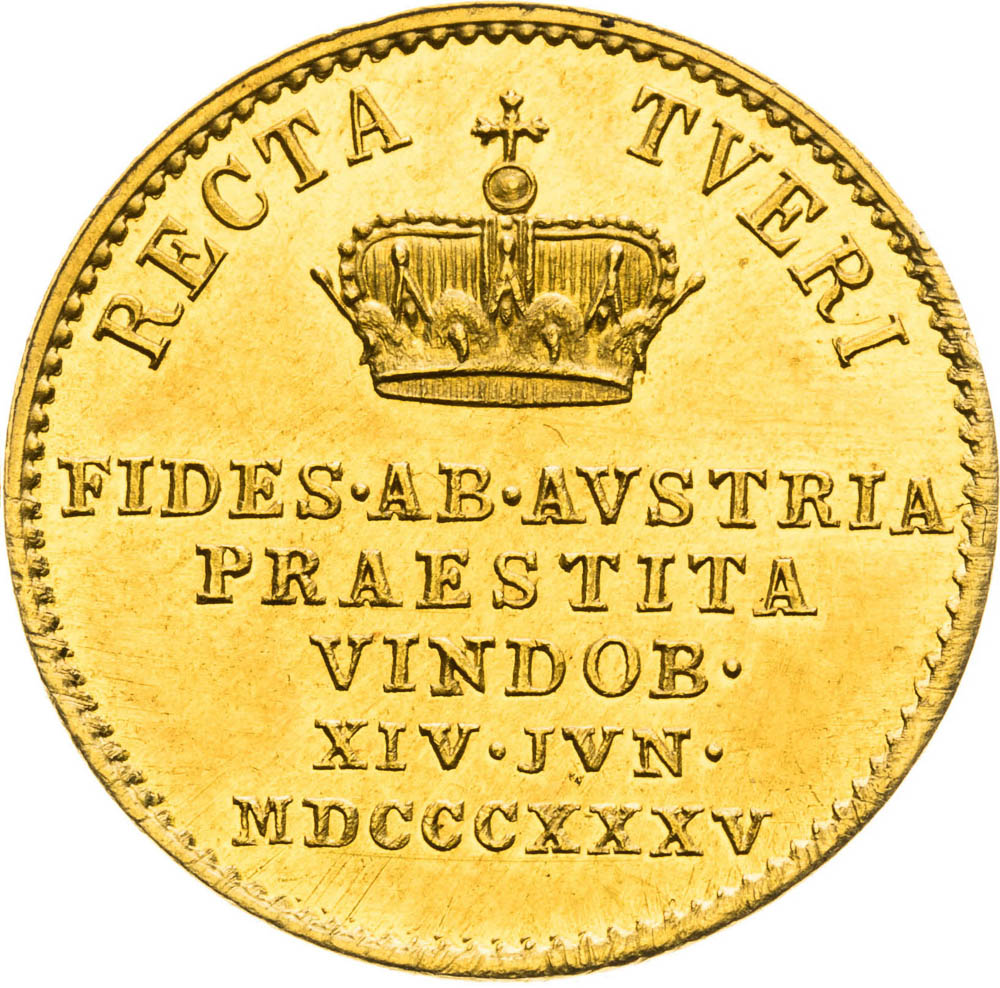 Zlatý žeton 1835 (Dukát) - revers