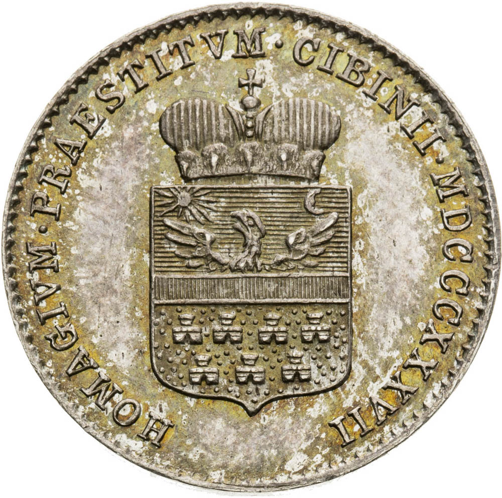 Stříbrný žeton 1837 - revers