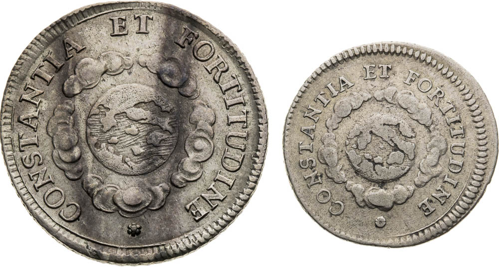 Silver Token 1687 (2 pcs) - back