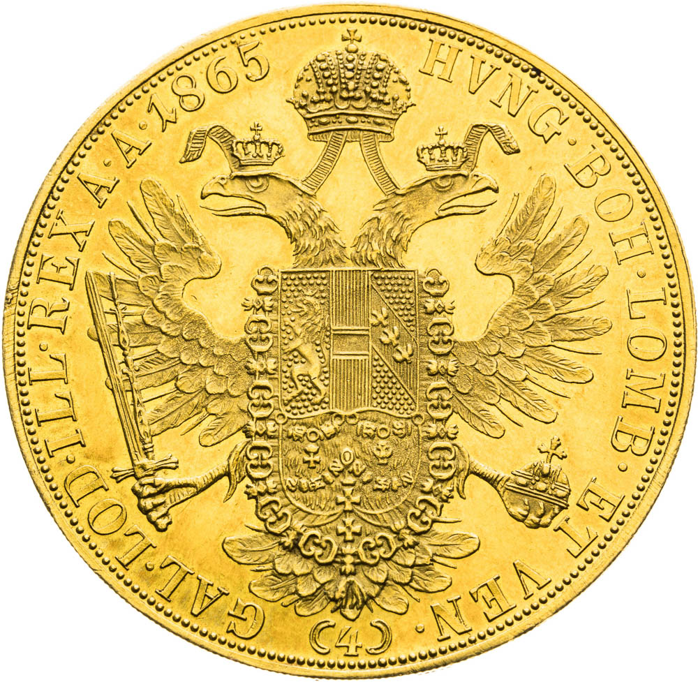 4 Ducats 1865 - back