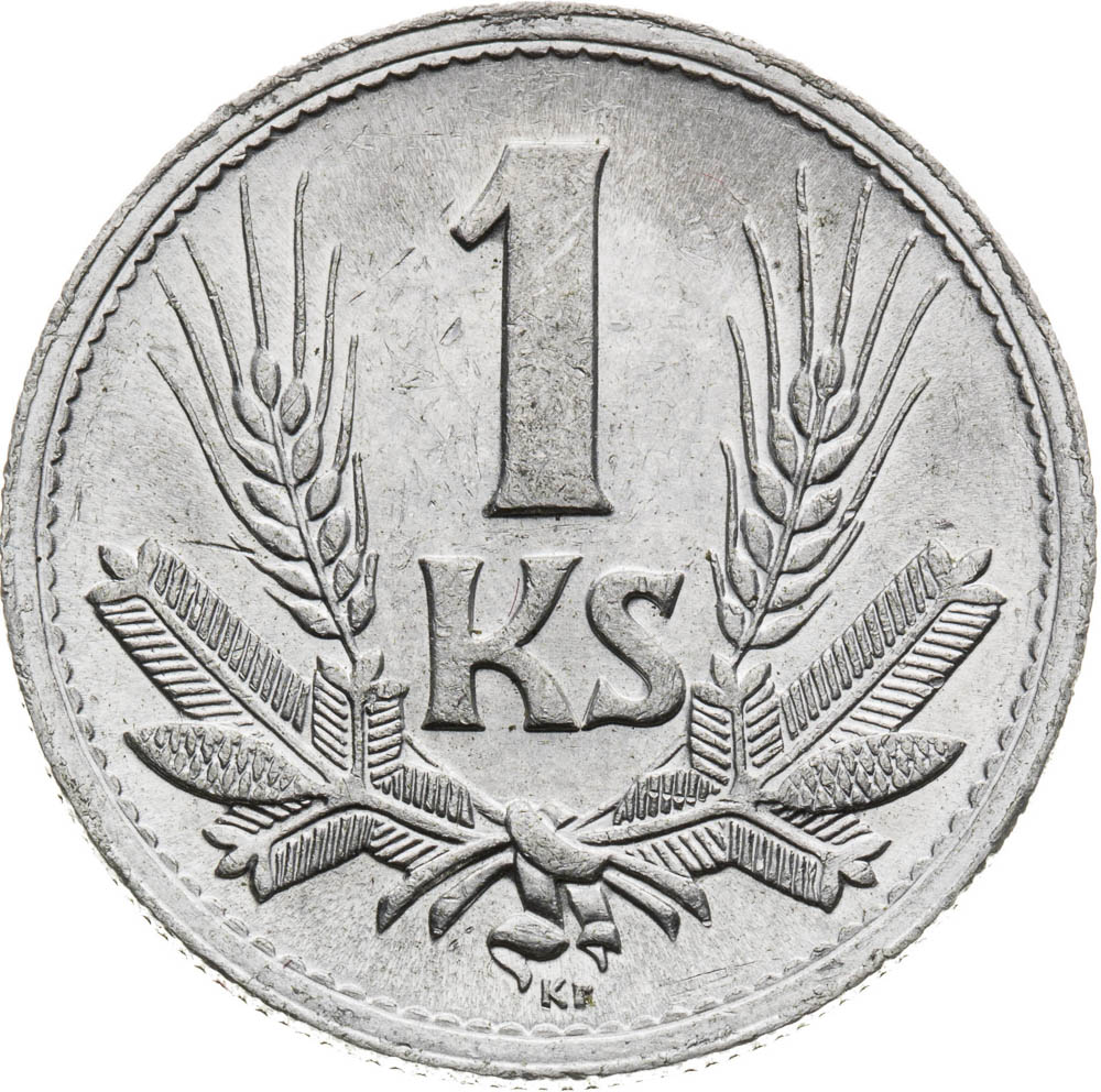 1 Koruna 1945 (Pattern strike) - back