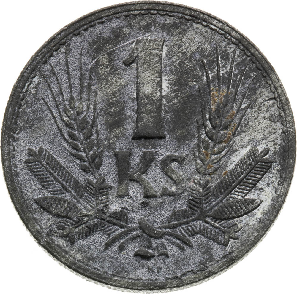 1 Koruna 1945 (Pattern strike) - back