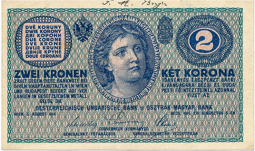 2 Koruna 1914 - front