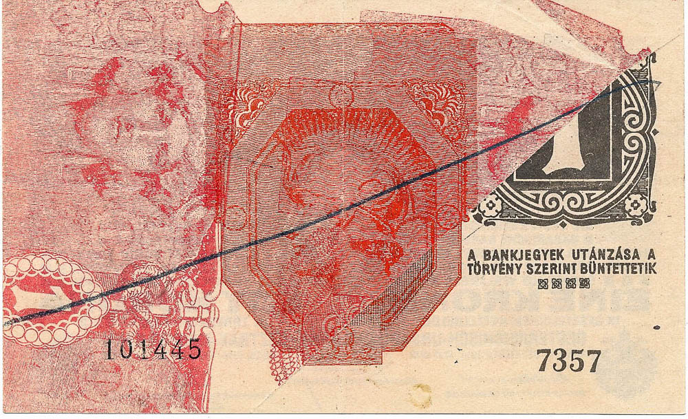 1 Korona 1916 (faulty printing) - back